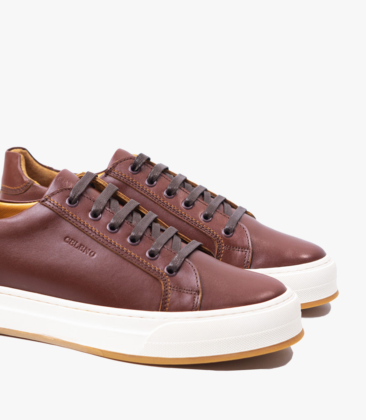 BASKET ROGUE En Cuir, Marron Cognac – CL6073