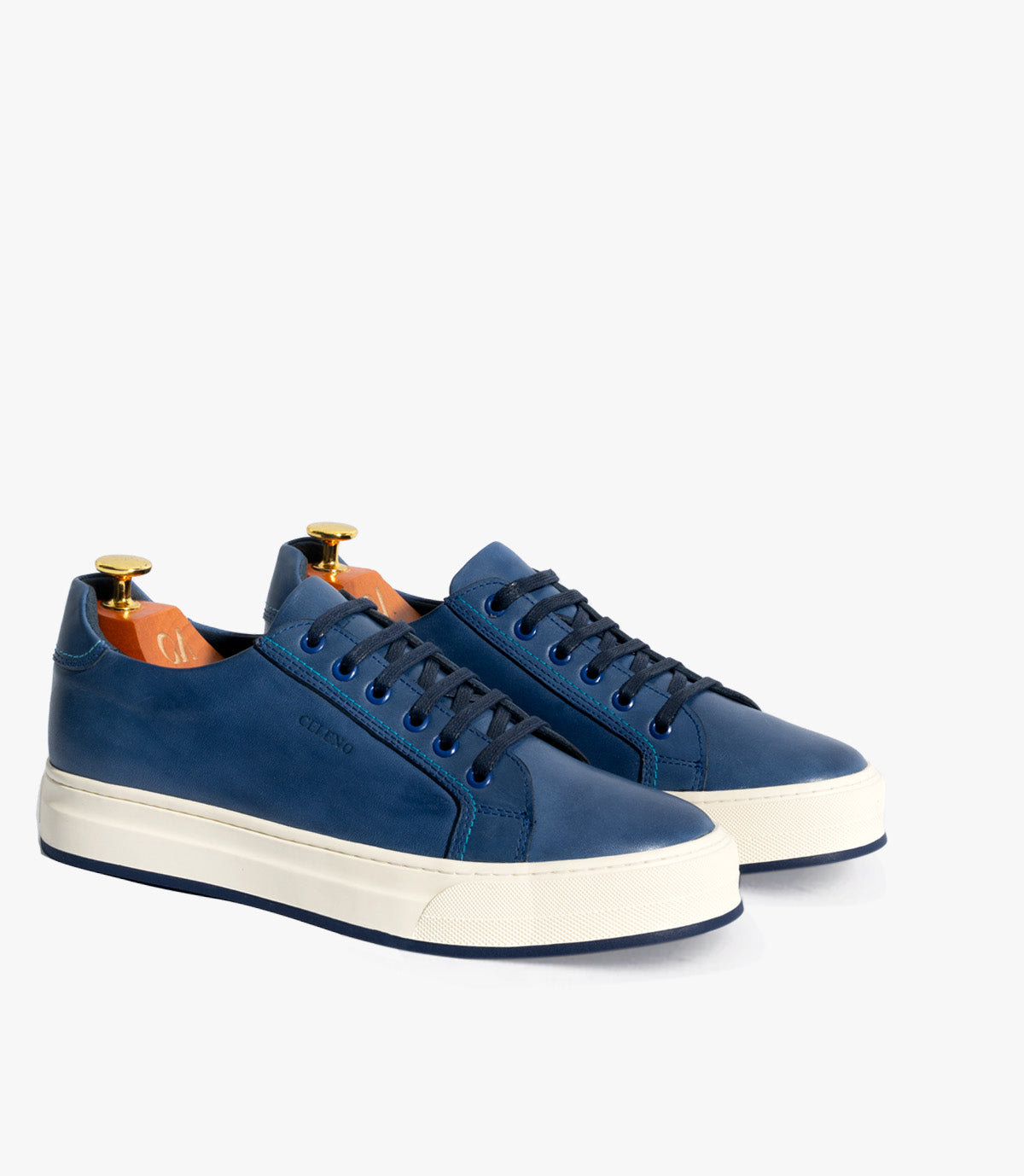 BASKET ROGUE En Cuir, Bleu – CL6073