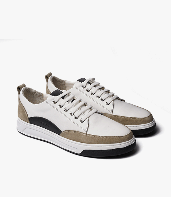 BASKET LORGAN En Cuir, Blanche -CL6021 - CELENO - Congo