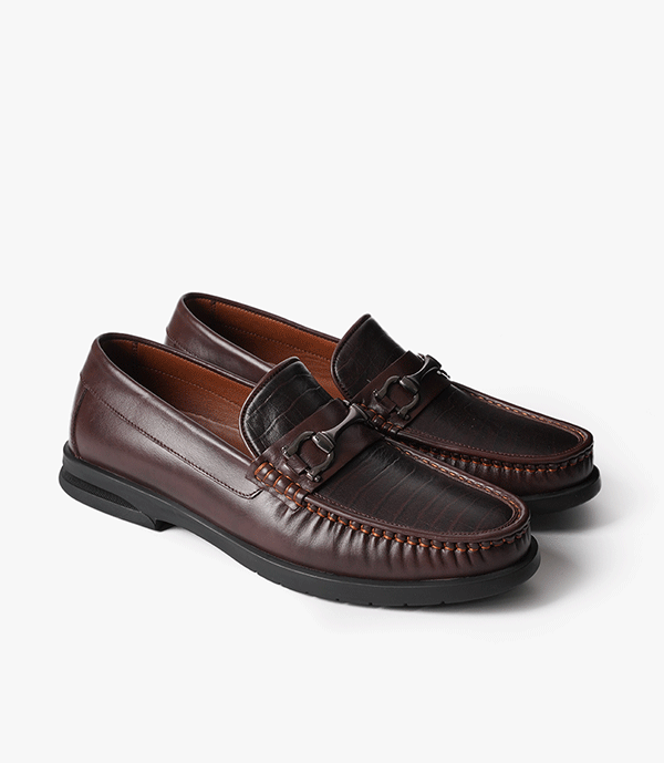 MOCASSIN River en Cuir, Marron – CL0111