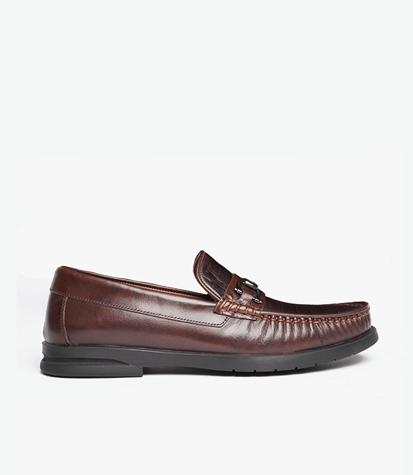MOCASSIN River en Cuir, Marron – CL0111