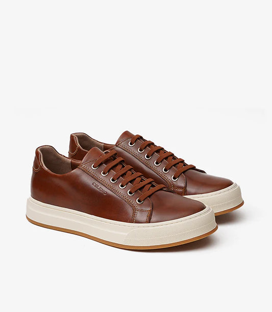 BASKET ROGUE En Cuir, Tabac huileux– CL6073
