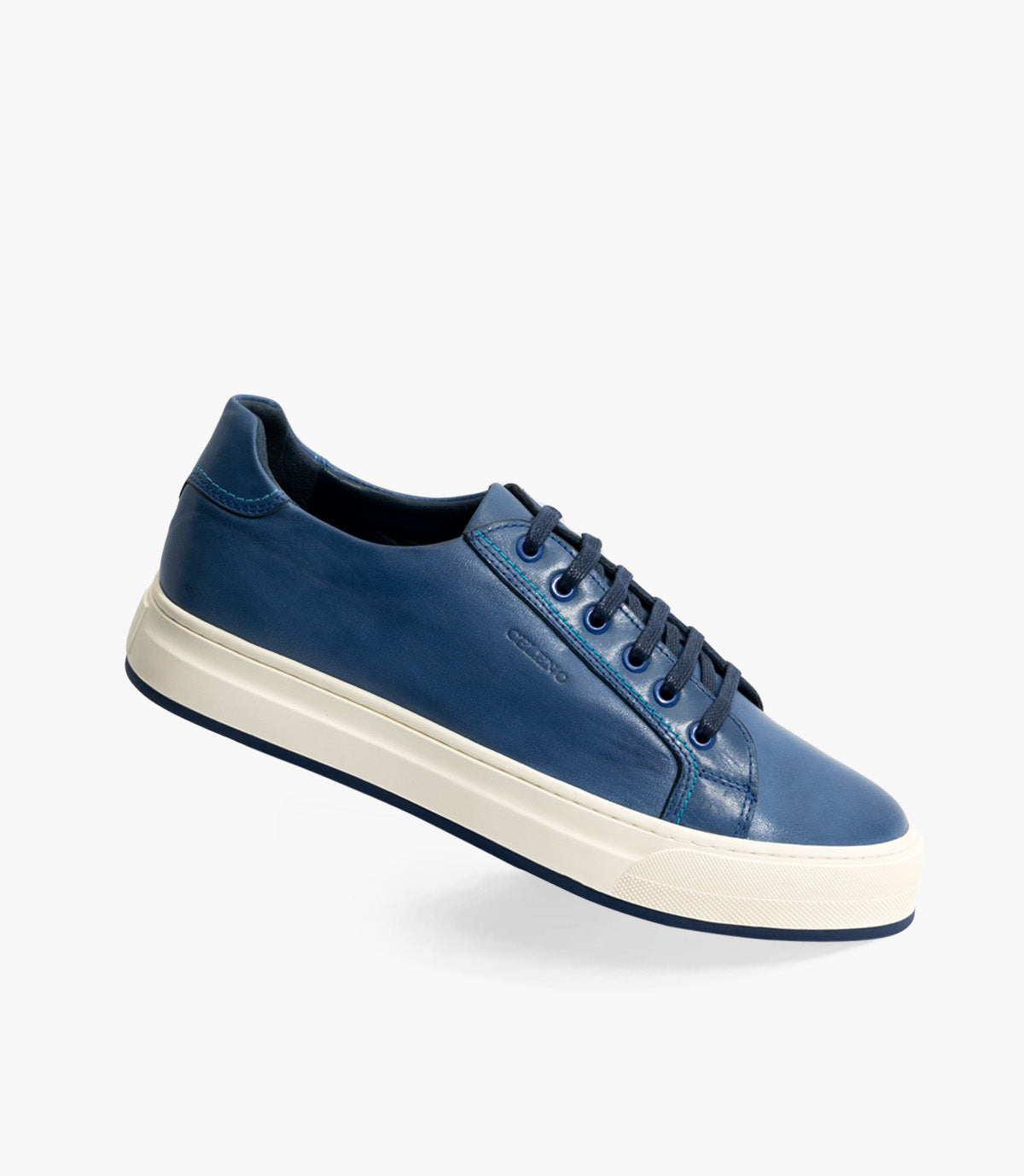 BASKET ROGUE En Cuir, Bleu – CL6073