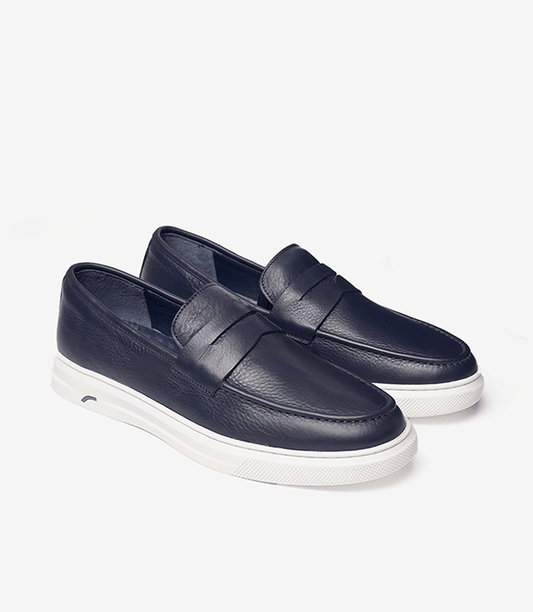 MOCASSIN ADDLER en Cuir, Bleu Nuit – CL6044